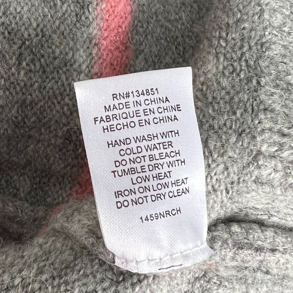 NWT WAYF‎ Grey Pink Striped Crew Neck Wrap Back Sweater (XS) - Picture 7 of 8